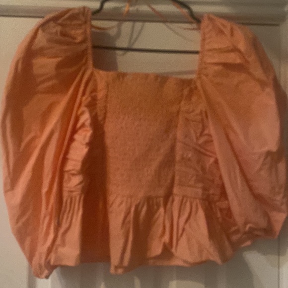 Zara 3/4 sleeve orange crop top size medium. - Picture 2 of 4